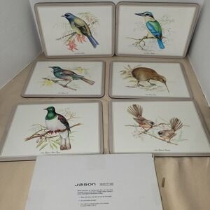 Jason Set of 6 New Zealand Birds Small‎ Placemats Cork back